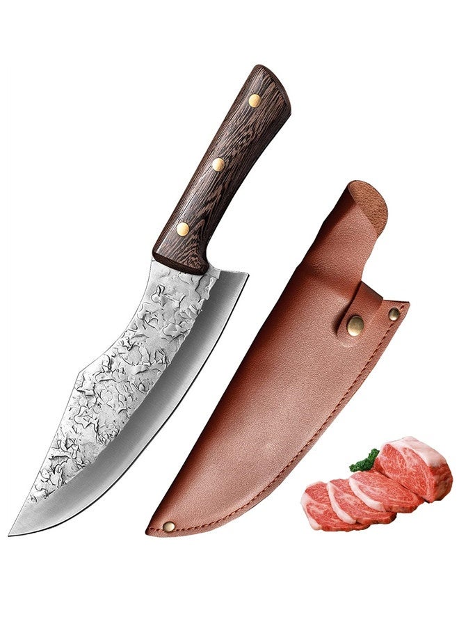 أوساويك سكاكين مطبخ يابانية مصنوعة يدويا سكاكين مطبخ متعددة الوظائف من الفولاذ غير القابل للصدأ عالي الكربون مع غطاء ومعامل خشب كامل من تانغ وينج - Image 1