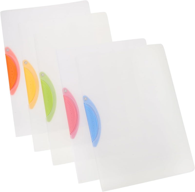 5pcs Report Covers A4 - Plastic File Folder with Swing Clip for School and Business - Lightweight Side-Opening Presentation Binder for 30 Sheet Capacity - Image 1