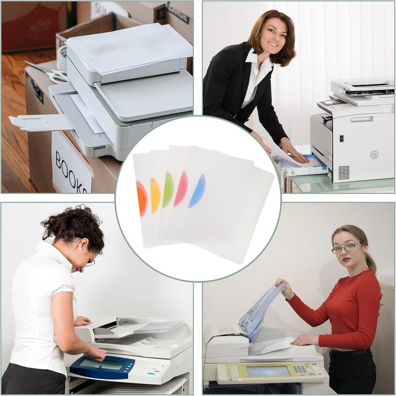 5pcs Report Covers A4 - Plastic File Folder with Swing Clip for School and Business - Lightweight Side-Opening Presentation Binder for 30 Sheet Capacity - Image 3