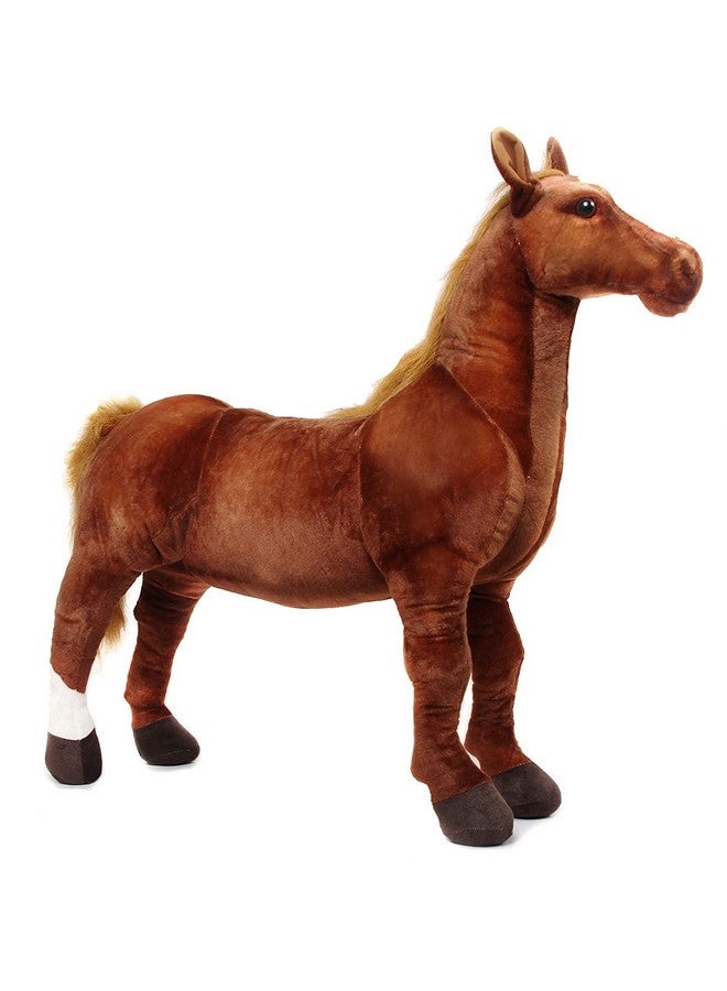 تيكلز لعبة حيوان محشوة ناعمة على شكل حصان واقف من تيكلز للأطفال الأولاد والبنات كهدية عيد ميلاد (الحجم: 55 سم، اللون: بني) - Image 1