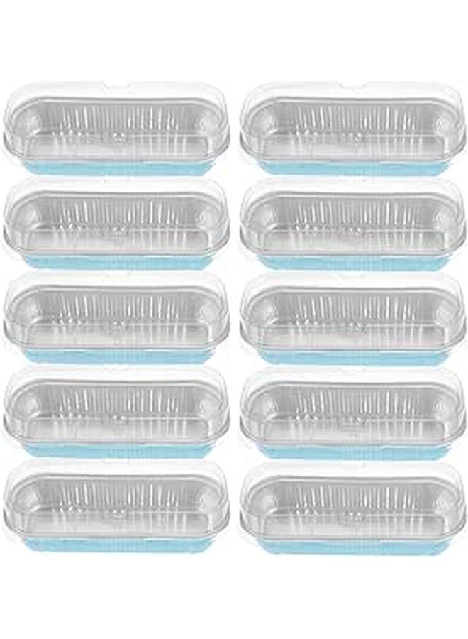 25 Pcs 200ml Aluminum Foil Baking Loaf Pans With Plastic Lids For Home Baking And Meal Prep - Image 1