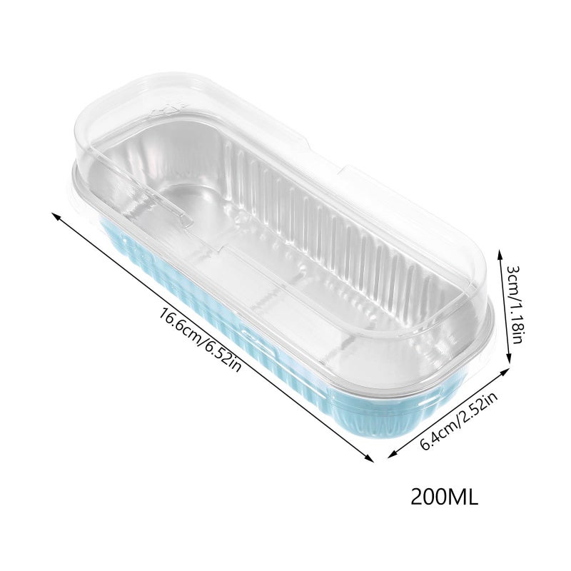 25 Pcs 200ml Aluminum Foil Baking Loaf Pans With Plastic Lids For Home Baking And Meal Prep - Image 3
