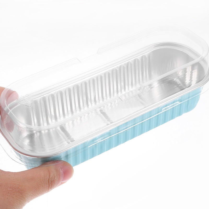 25 Pcs 200ml Aluminum Foil Baking Loaf Pans With Plastic Lids For Home Baking And Meal Prep - Image 5
