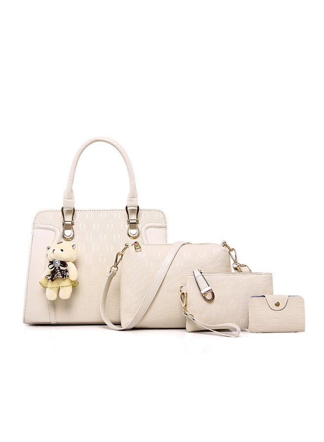 Foreign Trade Wholesale New European And American Fashion Handbag Four-piece Set Mother And Child Bag Bear Shoulder Crossbody Hand Card Holder 