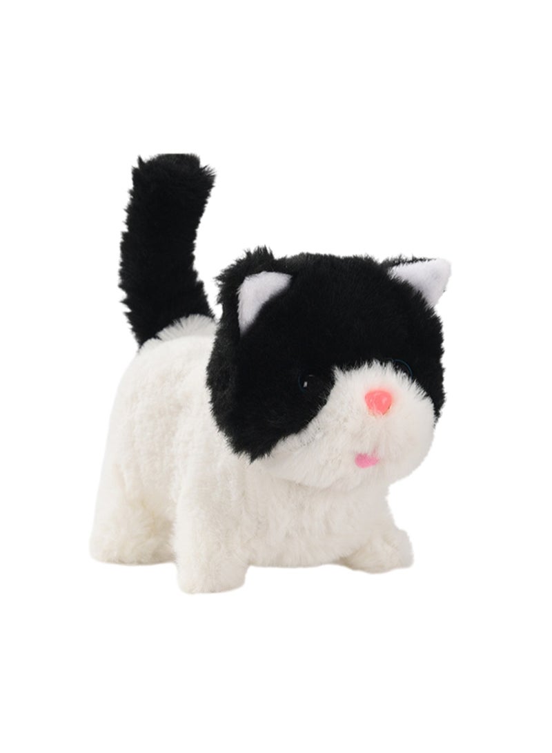 Black Short-Legged Cat Electric Plush Kitten Toy Walks, Calls And Moves Machine Simulation Plush Touch Interactive Toy Suitable For Children And Babies - Image 1