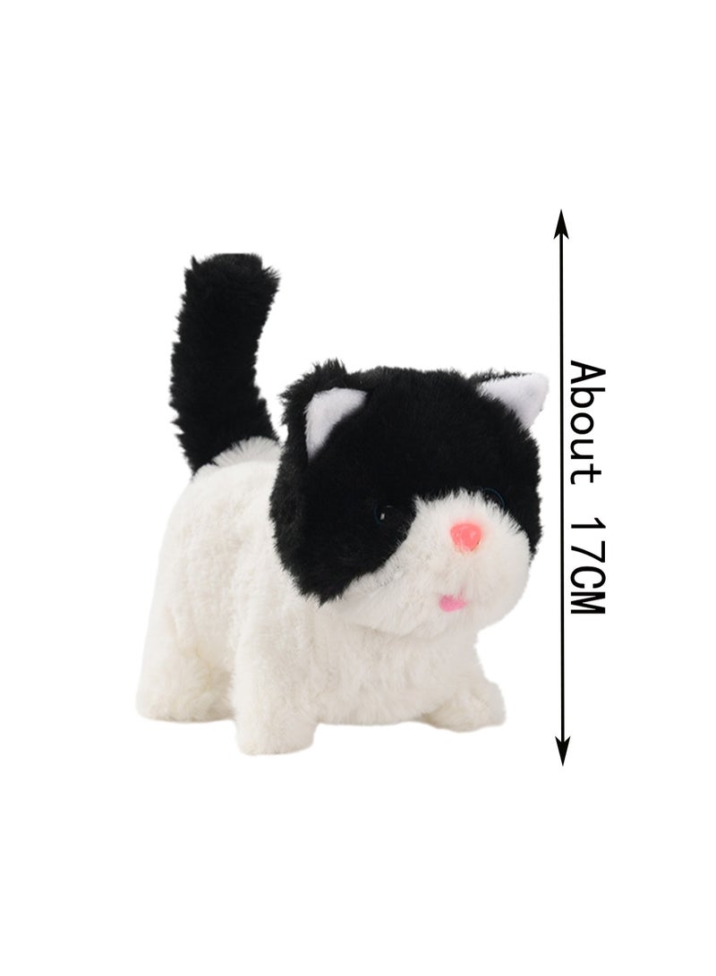 Black Short-Legged Cat Electric Plush Kitten Toy Walks, Calls And Moves Machine Simulation Plush Touch Interactive Toy Suitable For Children And Babies - Image 2