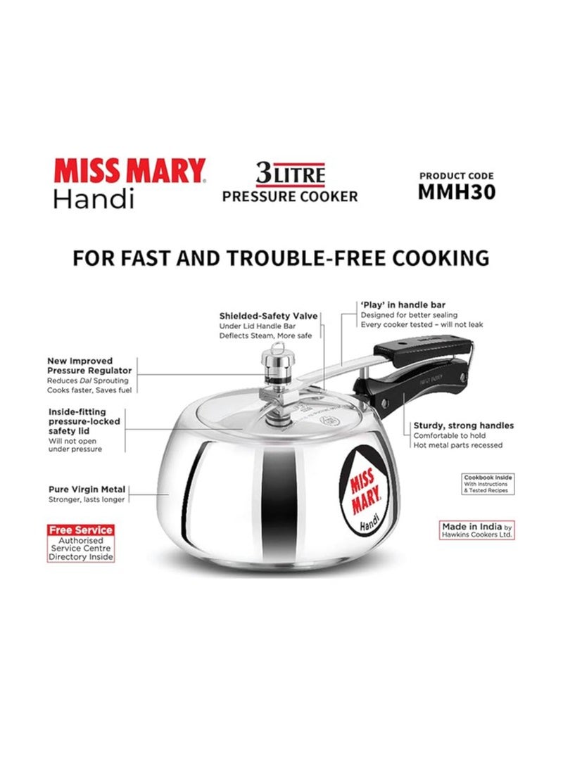 Hawkins Hawkins Contura 2L Aluminium Inner Lid Pressure Cooker (Silver)  - Image 4