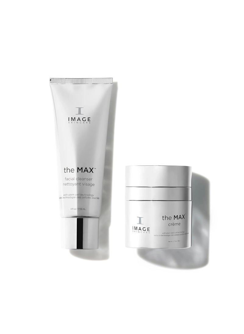 IMAGE SKINCARE - IMAGE Skincare the MAX Facial Cleanser  Night Repair Cream Set  Maximum Aging Defense Utilizes Stem Cell Technology for Rejuvenated More YouthfulLooking Skin 4 fl oz  17 oz - Image 1