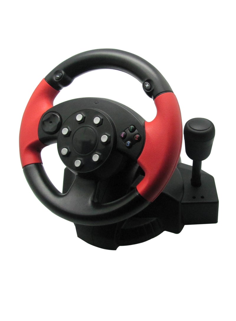 F1 PC لعبة عجلة القيادة PS3 / PS2 / STEAM الكل في واحد السلكية عجلة القيادة الاهتزاز ، قبضة المطاط - Image 1