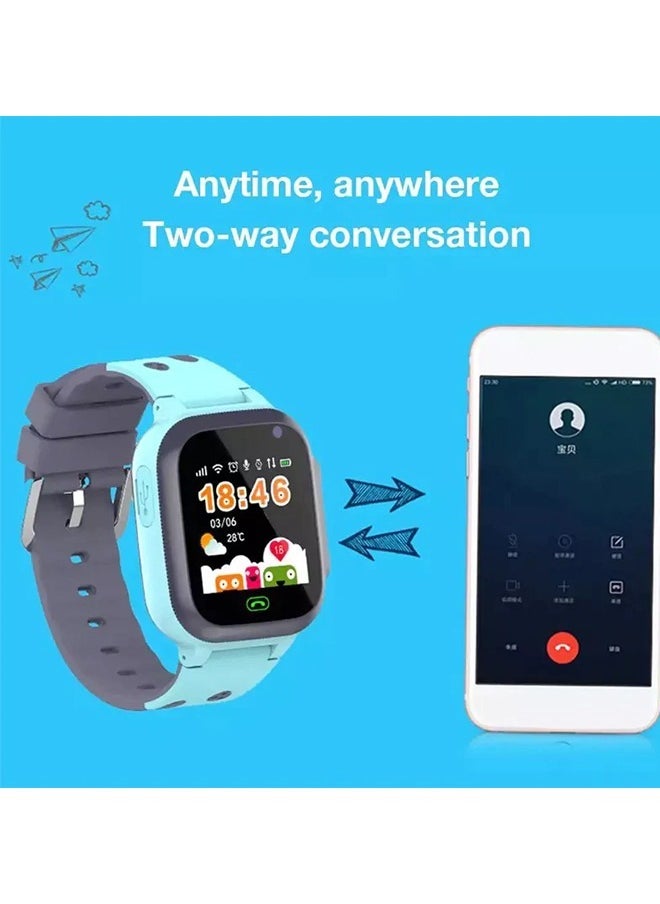 Nabi - Kids Smart Watch With Calling Feature Support SIM Card  Waterproof Watch Phone for Children Kid Student One Button Speed Dial Voice Call Chat HD Touch Screen Offers Security Positioning Watch Blue - Image 1