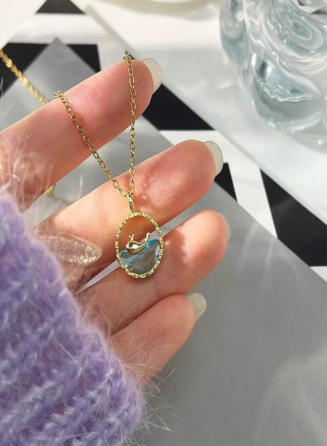 Pari Creation 18k Gold Plated Whale Pendant Necklace for Women | Waterproof & Anti-Tarnish Stainless Steel Jewelry - Image 2