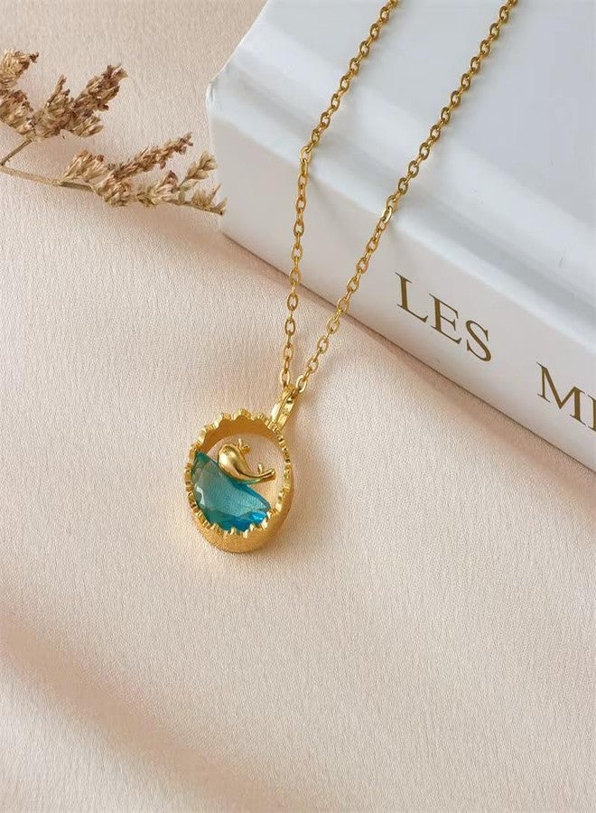 Pari Creation 18k Gold Plated Whale Pendant Necklace for Women | Waterproof & Anti-Tarnish Stainless Steel Jewelry - Image 1