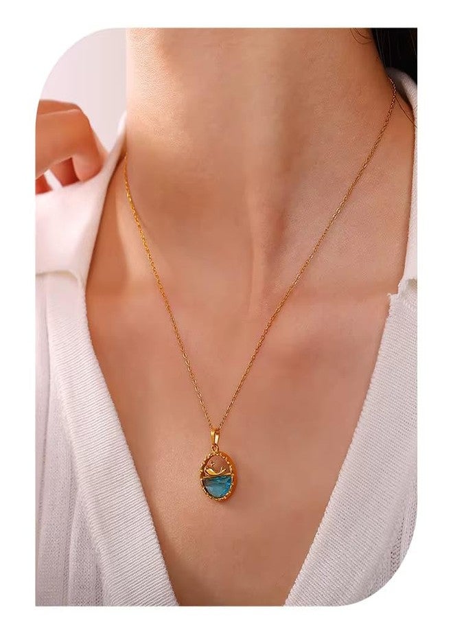 Pari Creation 18k Gold Plated Whale Pendant Necklace for Women | Waterproof & Anti-Tarnish Stainless Steel Jewelry - Image 4