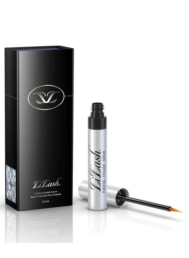 LiLash Purified Eyelash Physician-Formulated Serum for Fuller  Longer Looking Eyelashes Eye Makeup Natural Eyelash Enhancer Safe for Sensitive Eyes & Contact Lens Wearers 3-Months Supply 2mL