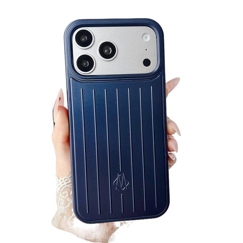 MS Metal Protective Case for iPhone 13 with Metal Paint and Full Coverage plus Shockproof plus Anti-Slip Grip plus Drop Protection in Blue - Image 1
