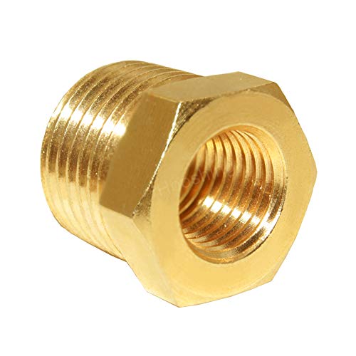 Hooshing 6PCS 1/2" NPT Male x 1/4" NPT Female Brass Reducer Hex Bushing Pipe Fitting Hose Tube Adapter - Image 5