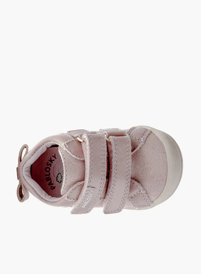 Pablosky Girls' High Top Sneakers with Hook and Loop Closure - 061770