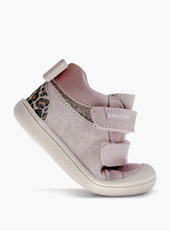 Pablosky Girls' High Top Sneakers with Hook and Loop Closure - 061770