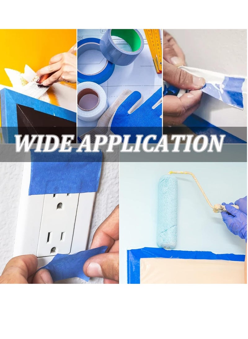 4 Rolls Premium Painters Tape, Blue Tape, Masking Tape, Paint Tape for Multi-Purpose, Painting, Painter's, DIY Crafts ArtsDecoration Labeling No Residue, Easy Removal - Image 3