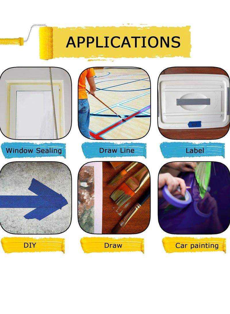 4 Rolls Premium Painters Tape, Blue Tape, Masking Tape, Paint Tape for Multi-Purpose, Painting, Painter's, DIY Crafts ArtsDecoration Labeling No Residue, Easy Removal - Image 5