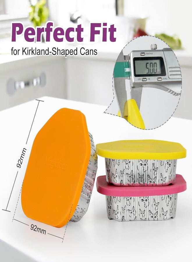 Magicfour Cat Food Can Cover Lid for Kirkland, 3 Pcs Silicon Can Sealer Saver Top Cap for Small Cat Pet - Image 2