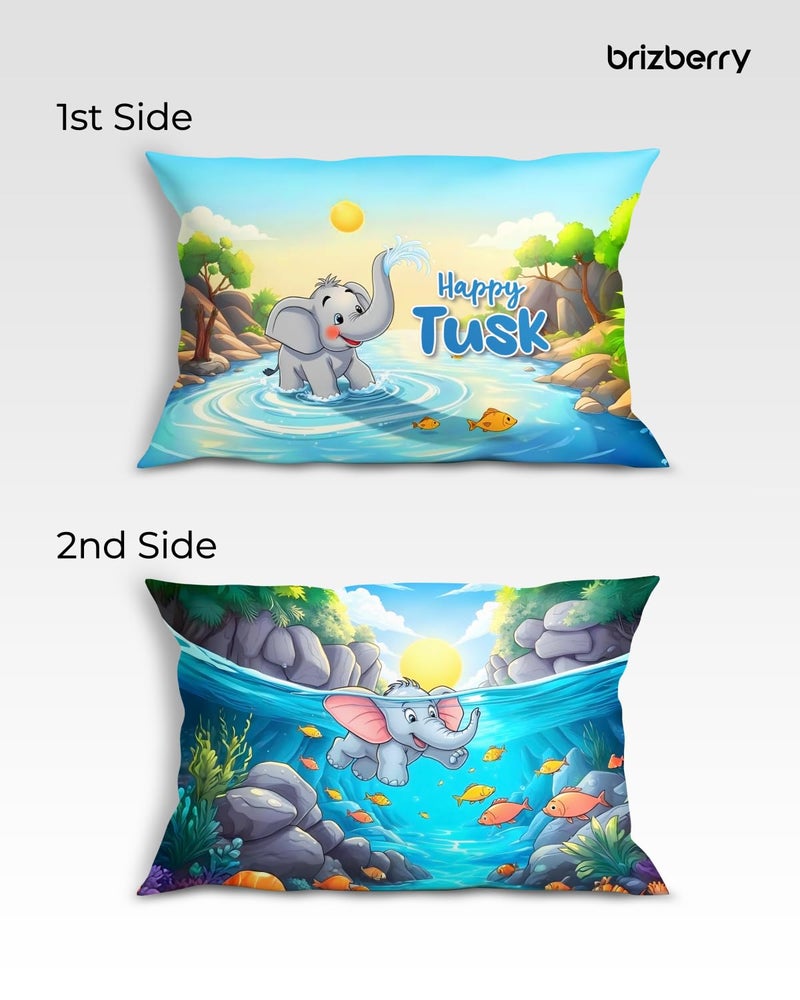 Brizberry® Kids Pillow Cushion with Super Soft Fabric | Animal & Cartoon Prints | 12x18 inches (Design 2) - Image 2
