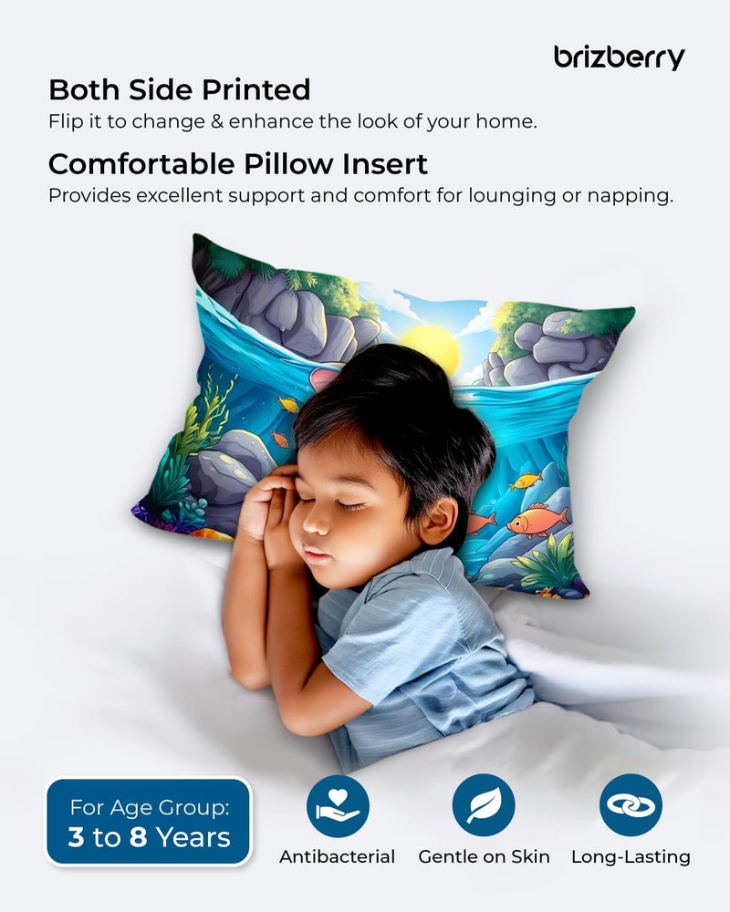 Brizberry® Kids Pillow Cushion with Super Soft Fabric | Animal & Cartoon Prints | 12x18 inches (Design 2) - Image 4