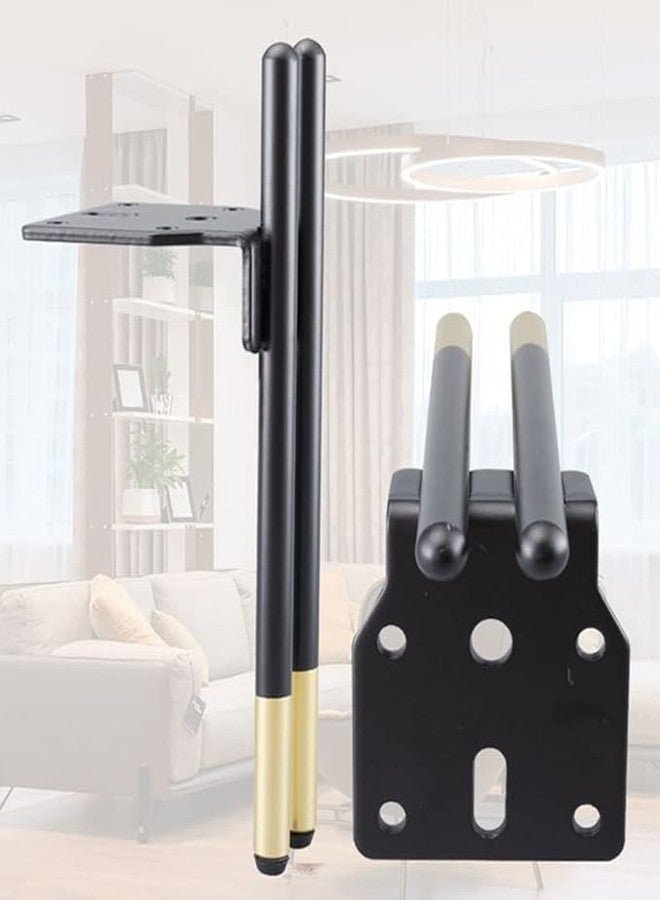 AAKASH DECOR Sofa & Furniture Leg 6 + 2 = 8 Inches Matt Black Finish H Shape Set of 4 (Comes with Warrenty) (Black Gold 6 + 2 Inches) - Image 3