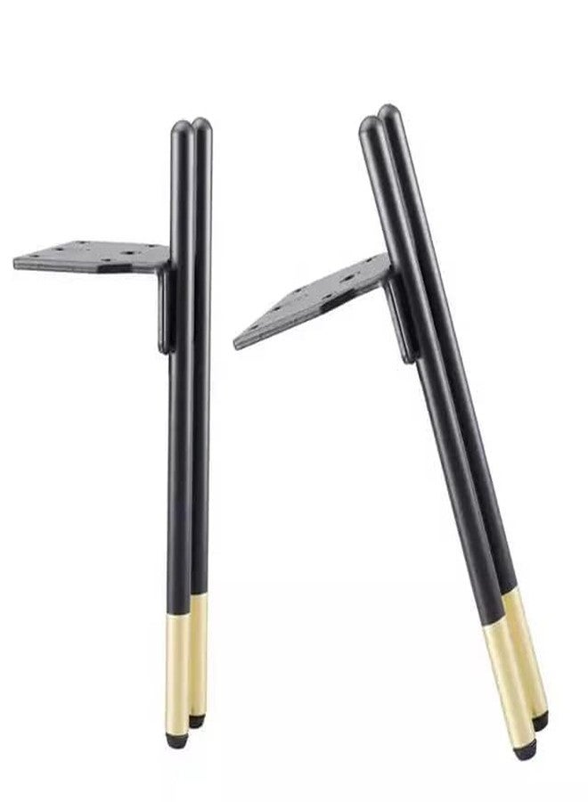 AAKASH DECOR Sofa & Furniture Leg 6 + 2 = 8 Inches Matt Black Finish H Shape Set of 4 (Comes with Warrenty) (Black Gold 6 + 2 Inches) - Image 1