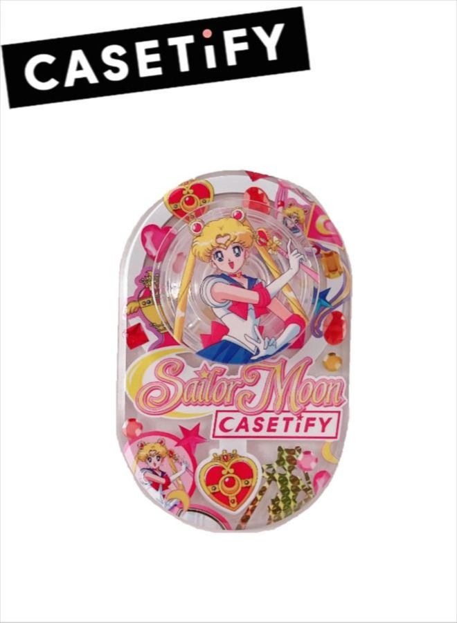Casetify Sailor Moon Phone Grip Stand Compatible with MagSafe, MagSafe Phone Grip Holder, Wireless Charging Compatible Pink - Image 1