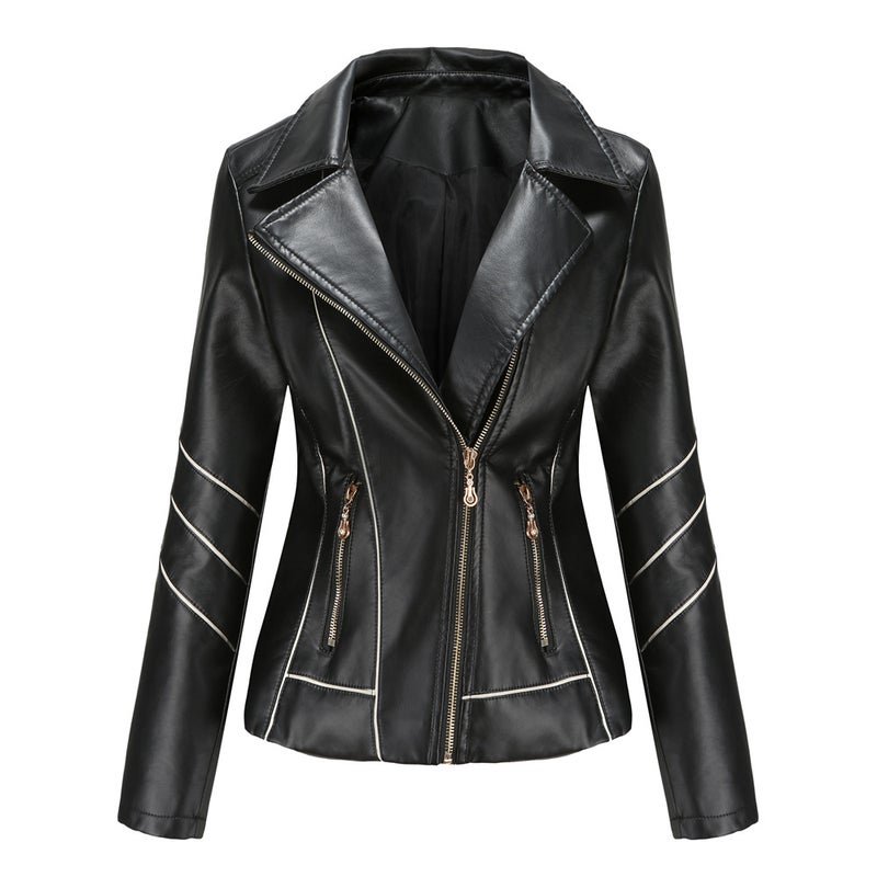 2021 Special Leather Women'S Thin Pu Short Coat Jacket A Generation Of Wish - Image 1