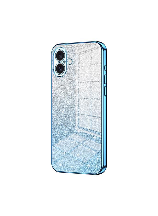 The Bros Case For iPhone 16 Plus Gradient Glitter Powder Electroplated Phone Case