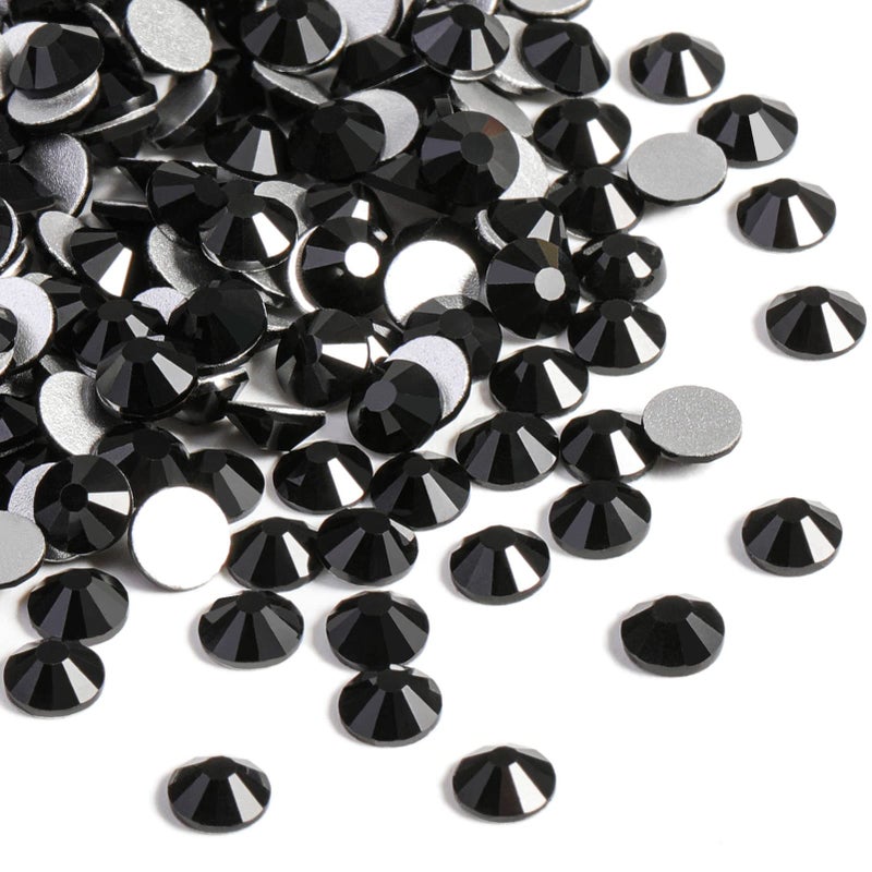 beadsland Flat Back Crystal Rhinestones Round Gems, Black (2.7-2.8mm) SS10/1440pcs - Image 2