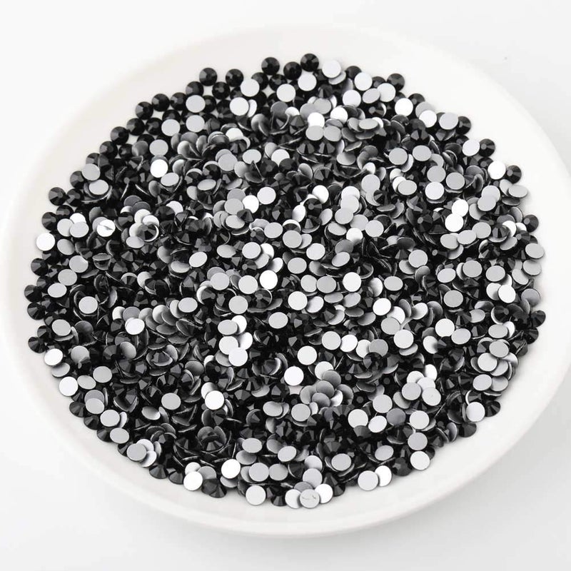 beadsland Flat Back Crystal Rhinestones Round Gems, Black (2.7-2.8mm) SS10/1440pcs - Image 4