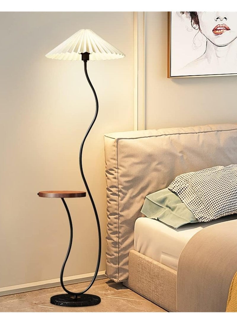 DubaiGallery مصباح أرضي كريمي بأسلوب فرنسي لغرفة المعيشة وغرفة النوم بجانب السرير وطاولة القهوة بجانب الأريكة مع كاتم صوت وأجواء فنية مصباح طاولة فاخر - Image 1