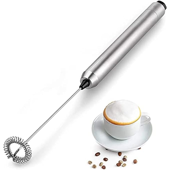 Tuklye Milk Frother Handheld Mini Mixer Stainless Steel Coffee Frother Electric Handheld Frother For Coffee Latte Frappe  Cordless Battery Operated Electric Whisk  Milk Foamer 1 Whisks - Image 1