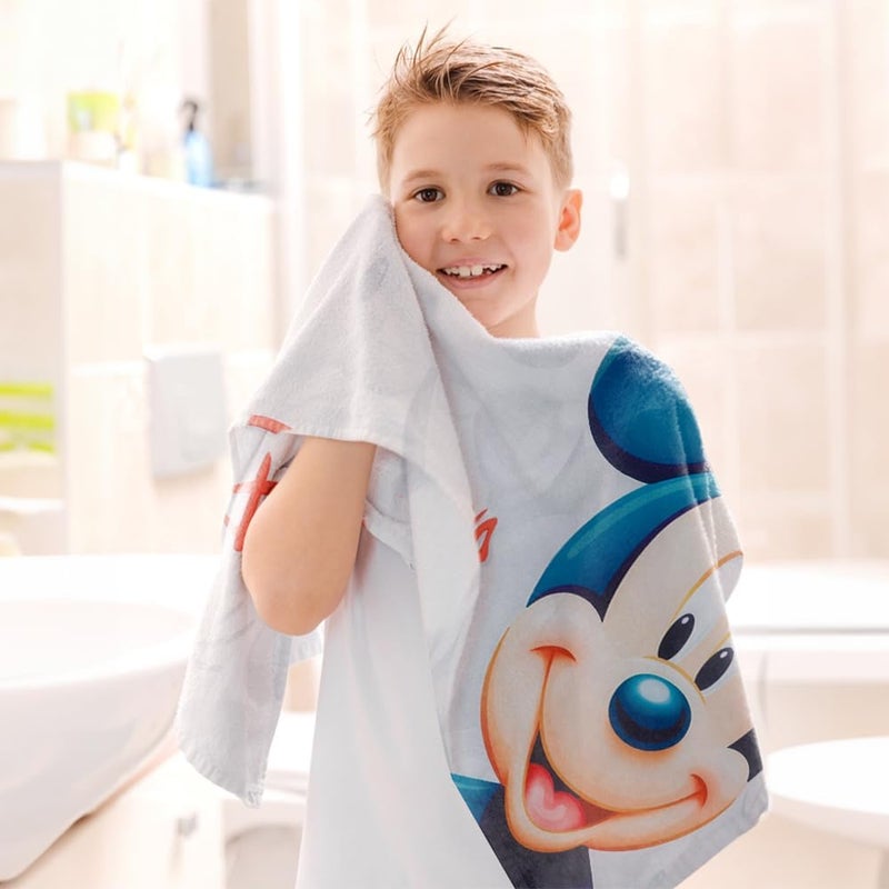Kuber Industries Kuber Industries Disney Mickey Mouse Microfiber Soft Kids Bath Towel (White)  - Image 1