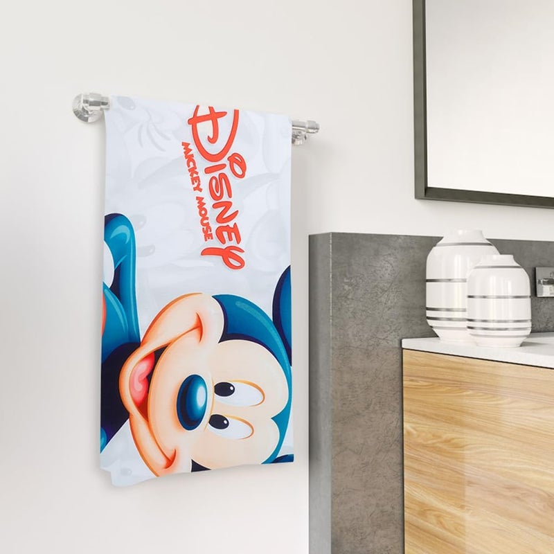 Kuber Industries Kuber Industries Disney Mickey Mouse Microfiber Soft Kids Bath Towel (White)  - Image 5