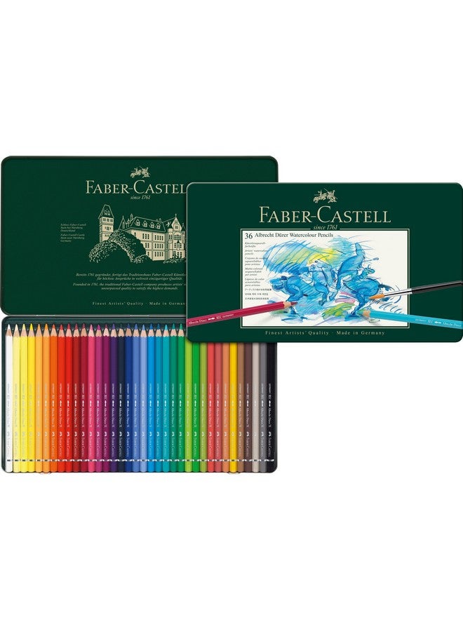 FABER-CASTELL Faber-Castell 117536 Albrecht Dura Watercolor Pencils, 36 Colors, Can  - Image 1