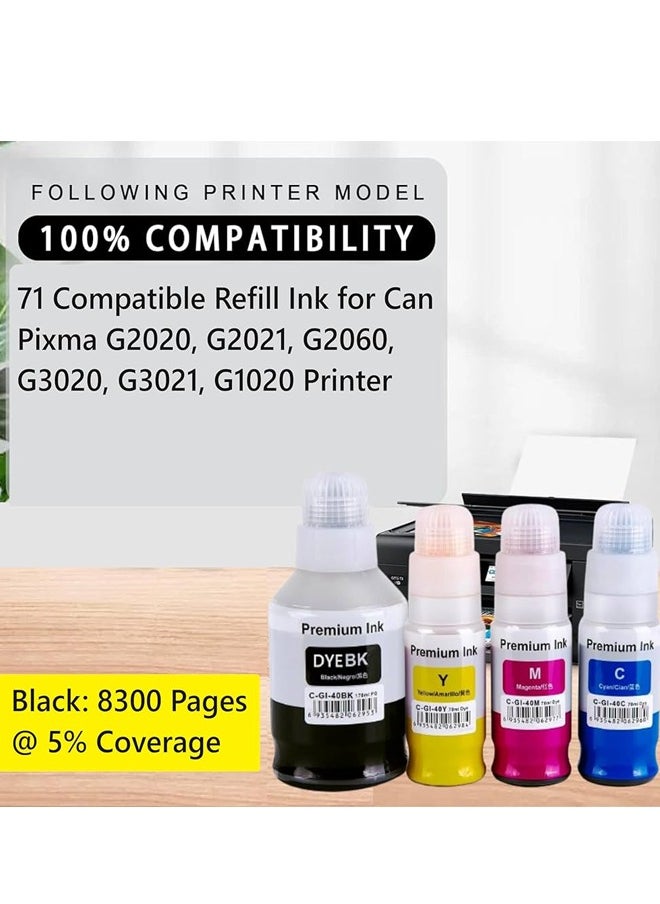 Office Maker Office Maker Ink GI-490 Compatible with CANON Printer for PIXMA G3400, G2400, G1400, G4400, G4410, G3410, G2410, G1410, G3411, G2411, G1411, G4411(4-Pack Black Cyan Magenta Yellow)  - Image 2