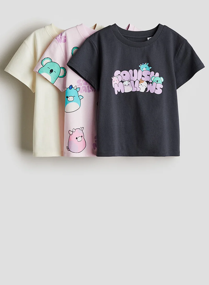 H&M 3-Pack Printed Jersey Tops