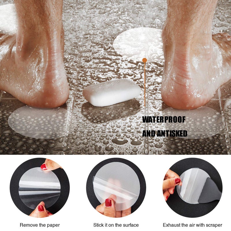 Secopad 24 PCS Original Non-Slip Bathtub Stickers, Safety Bathroom Tubs Showers Treads Adhesive Decals Scraper - Image 4