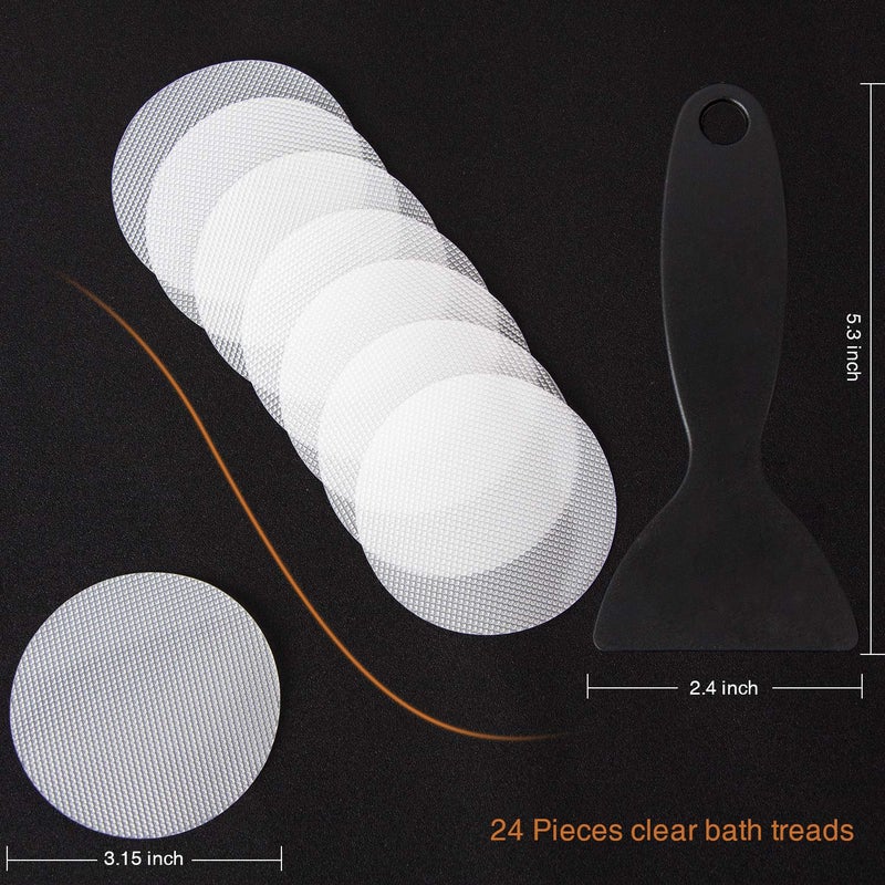 Secopad 24 PCS Original Non-Slip Bathtub Stickers, Safety Bathroom Tubs Showers Treads Adhesive Decals Scraper - Image 3
