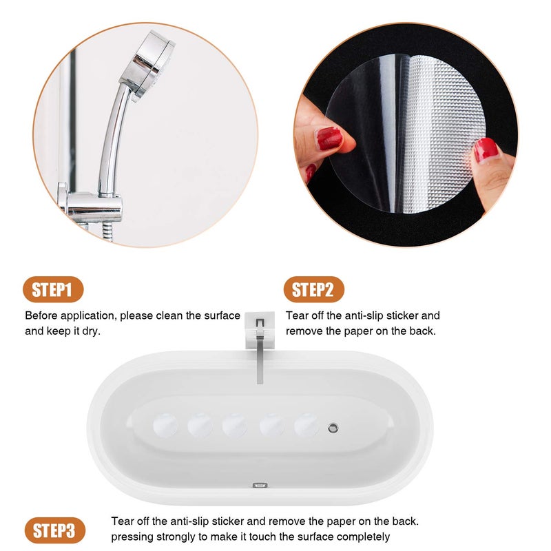 Secopad 24 PCS Original Non-Slip Bathtub Stickers, Safety Bathroom Tubs Showers Treads Adhesive Decals Scraper - Image 5