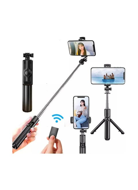 Bluetooth Selfie Stick with Tripod & Wireless Remote – Multi-Functional, Extendable & 360° Rotating