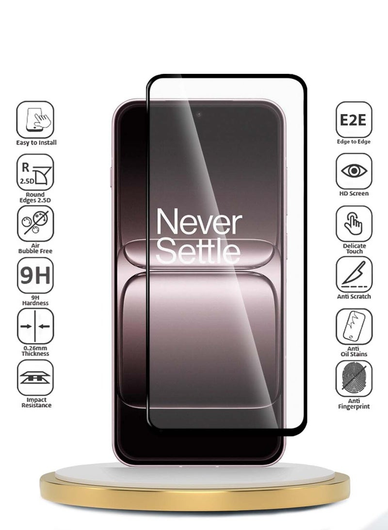 Wtech OnePlus 13s 5G 2025 Premium E2E Series Full Glue Full Cover Tempered Glass Screen Protector (MSGECN) - Clear/Black - Image 2