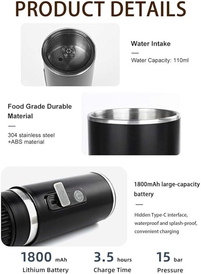 Portable Coffee Maker, Electric Travel Coffee Maker,Compatible with Coffee Capsules and Ground Coffee with USB-C for Office/Camping/Outdoors  - Image 3
