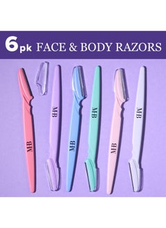 Expressions 6Pc Face & Body Razors6Pack Premium Professional Disposable Razors For Smooth Flawless Skin Dermaplaning Tool Face & Eyebrow Razor  - Image 2