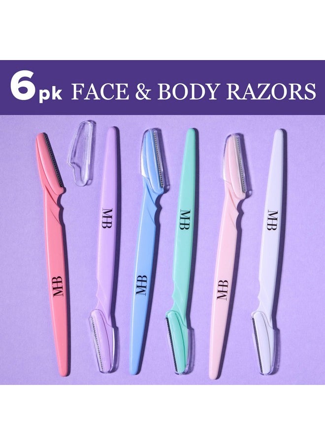 Expressions 6Pc Face & Body Razors6Pack Premium Professional Disposable Razors For Smooth Flawless Skin Dermaplaning Tool Face & Eyebrow Razor  - Image 2