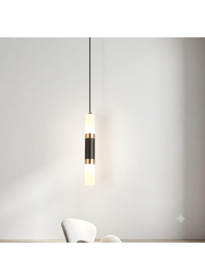 دلاية إنارة سقف مودرن أسطوانية - إضاءة LED بيضاء (أسود مع ذهبي) - Image 1